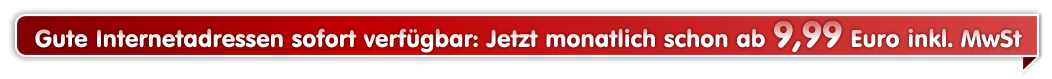 Hunderte gute Internetadressen sofort verfgbar ab 9,99 Euro